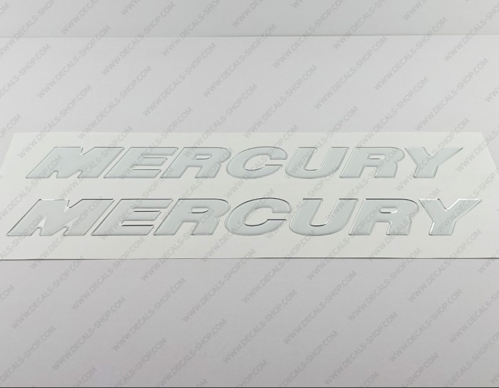 Mercury Raised Domed 3D Decals Chrome/White 22" x 2.5" 2pcs. Mercury Raised Domed 3D Decals Chrome/White 22" x 2.5" 2pcs.